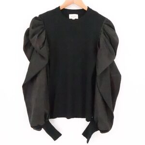 Puff Sleeve‎ Sweater Womens Elevated Basic Avant Garde Statement Modern Size M